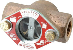 OPW Engineered Systems - 3/4 Inch, Bronze, Visi-Flo Sight Flow Indicator - 200 Max psi, 4-1/8 Inch Overall Length - Exact Tool & Supply
