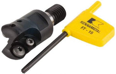 Kennametal - 25.4mm Cutting Diam, 1" Max Depth of Cut, Modular Connection Indexable Copy End Mill - 2 Inserts, RDHX 12T3M0S Insert, KDM Toolholder - Exact Tool & Supply