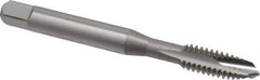 OSG - 1/4-20 UNC, 3 Flute, Bright Finish, Vanadium High Speed Steel Spiral Point Tap - Plug Chamfer, Right Hand Thread, 2-1/2" OAL, 1" Thread Length, 0.255" Shank Diam, 3B Class of Fit - Exact Tool & Supply