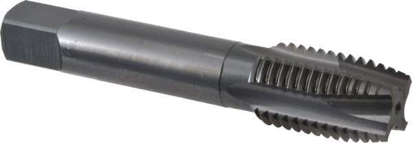 OSG - 1-8 UNC, 4 Flute, Oxide Finish, Vanadium High Speed Steel Spiral Point Tap - Plug Chamfer, Right Hand Thread, 5-1/8" OAL, 2-1/2" Thread Length, 0.8" Shank Diam - Exact Tool & Supply