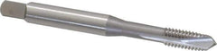 OSG - M6x1.00 Metric Coarse, 3 Flute, Bright Finish, Vanadium High Speed Steel Spiral Point Tap - Plug Chamfer, Right Hand Thread, 2-1/2" OAL, 1" Thread Length, 0.255" Shank Diam, 6H Class of Fit - Exact Tool & Supply