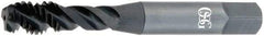 OSG - M3.5x0.60 Metric Coarse 3 Flute 6H Modified Bottoming Spiral Flute Tap - Vanadium High Speed Steel, Bright Finish, 2" OAL, Right Hand Flute, Right Hand Thread, D4 - Exact Tool & Supply