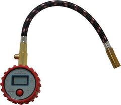 Value Collection - 0 to 100 psi Digital Tire Pressure Gauge - CR2032 Lithium Battery, 9' Hose Length, 0.5 psi Resolution - Exact Tool & Supply
