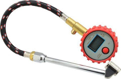 Value Collection - 0 to 160 psi Digital Tire Pressure Gauge - CR2032 Lithium Battery, 9' Hose Length, 0.5 psi Resolution - Exact Tool & Supply