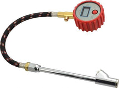 Value Collection - 0 to 100 psi Digital Tire Pressure Gauge - CR2032 Lithium Battery, 9' Hose Length, 0.5 psi Resolution - Exact Tool & Supply