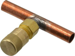 Parker - 500 Max psi, 1/4 Tube OD, Solder Tee Access Valve - Brass - Exact Tool & Supply