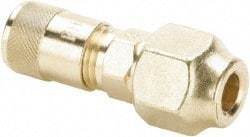 Parker - 500 Max psi, 1/4 Tube OD, Flare Union Access Valve - Brass - Exact Tool & Supply