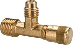 Parker - 1/4-18 Male Pipe, 500 Max psi, 5/16" Tube OD, Forged Male Run Tee Access Valve - Brass - Exact Tool & Supply