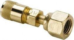 Parker - 500 Max psi, 1/4 Tube OD, Flare Swivel Nut Connector Access Valve - Brass - Exact Tool & Supply