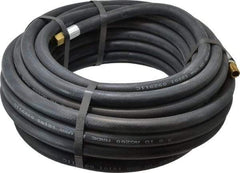 Alliance Hose & Rubber - 3/8" ID x 23/32" OD 50' Long Multipurpose Air Hose - MNPT x FNPT(Swivel) Ends, 200 Working psi, -40 to 190°F, 1/4" Fitting, Black - Exact Tool & Supply