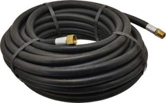 Alliance Hose & Rubber - 3/8" ID x 23/32" OD 50' Long Multipurpose Air Hose - MNPT x FNPT(Swivel) Ends, 300 Working psi, -40 to 190°F, 3/8" Fitting, Black - Exact Tool & Supply