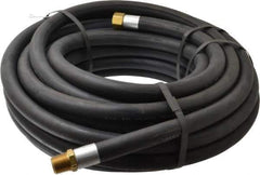Alliance Hose & Rubber - 1/2" ID x 27/32" OD 50' Long Multipurpose Air Hose - MNPT x FNPT(Swivel) Ends, 300 Working psi, -40 to 190°F, 1/2" Fitting, Black - Exact Tool & Supply