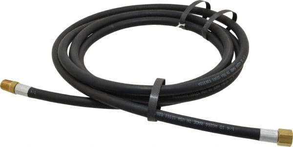 Alliance Hose & Rubber - 1/4" ID x 1/2" OD 10' Long Multipurpose Air Hose - MNPT x FNPT(Swivel) Ends, 200 Working psi, -40 to 190°F, 1/4" Fitting, Black - Exact Tool & Supply