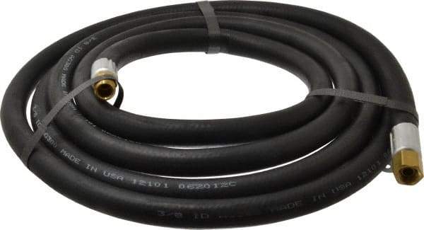 Alliance Hose & Rubber - 3/8" ID x 23/32" OD 10' Long Multipurpose Air Hose - MNPT x FNPT(Swivel) Ends, 300 Working psi, -40 to 190°F, 1/4" Fitting, Black - Exact Tool & Supply