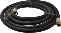 Alliance Hose & Rubber - 3/8" ID x 23/32" OD 10' Long Multipurpose Air Hose - MNPT x FNPT(Swivel) Ends, 300 Working psi, -40 to 190°F, 1/4" Fitting, Black - Exact Tool & Supply