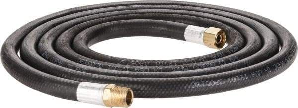 Alliance Hose & Rubber - 3/8" ID x 23/32" OD 10' Long Multipurpose Air Hose - MNPT x FNPT(Swivel) Ends, 300 Working psi, -40 to 190°F, 3/8" Fitting, Black - Exact Tool & Supply