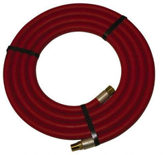 Alliance Hose & Rubber - 1" ID x 1-25/64" OD 10' Long Multipurpose Air Hose - MNPT x FNPT(Swivel) Ends, 300 Working psi, -40 to 190°F, 1" Fitting, Red - Exact Tool & Supply
