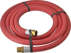 Alliance Hose & Rubber - 1/2" ID x 27/32" OD 10' Long Multipurpose Air Hose - MNPT x FNPT(Swivel) Ends, 300 Working psi, -40 to 190°F, 1/2" Fitting, Red - Exact Tool & Supply