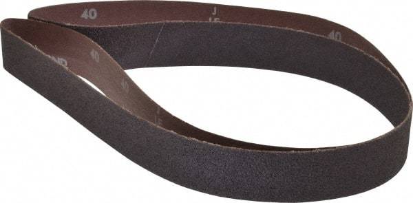 Norton - 1-1/2" Wide x 60" OAL, 40 Grit, Aluminum Oxide Abrasive Belt - Aluminum Oxide, Coarse, Coated, X Weighted Cloth Backing, Series R228 - Exact Tool & Supply