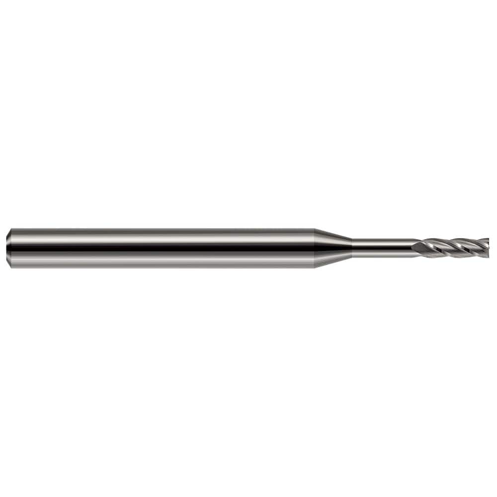 Harvey Tool - 1/32", 3/32" LOC, 1/8" Shank Diam, 1-1/2" OAL, 4 Flute, Solid Carbide Square End Mill - Exact Tool & Supply