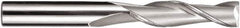 SGS - 1/2", 2" LOC, 1/2" Shank Diam, 4-1/2" OAL, 2 Flute, Solid Carbide Square End Mill - Single End, TiN Finish, Spiral Flute, 30° Helix, Centercutting, Right Hand Cut, Right Hand Flute, Series 3L - Exact Tool & Supply