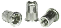 RivetKing - 5/16-18, 0.15 to 0.312" Grip, 17/32" Drill, Aluminum Standard Rivet Nut - Uncoated, Full Head Head - Exact Tool & Supply