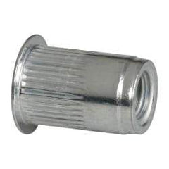RivetKing - 1/4-20, 0.027 to 0.165" Grip, 25/64" Drill, Aluminum Standard Rivet Nut - Uncoated, Countersunk Head - Exact Tool & Supply