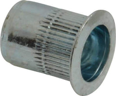 RivetKing - 0.02 to 0.13" Grip, Steel Standard Rivet Nut - Zinc Yellow Dichromate Finish, Countersunk Head - Exact Tool & Supply