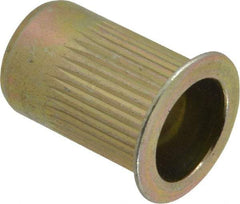 RivetKing - 0.13 to 0.225" Grip, Steel Standard Rivet Nut - Zinc Yellow Dichromate Finish, Countersunk Head - Exact Tool & Supply