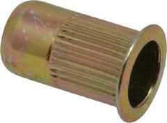 RivetKing - 0.13 to 0.225" Grip, Steel Standard Rivet Nut - Zinc Yellow Dichromate Finish, Flange Head - Exact Tool & Supply