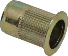 RivetKing - 0.13 to 0.225" Grip, Steel Standard Rivet Nut - Zinc Yellow Dichromate Finish, Countersunk Head - Exact Tool & Supply