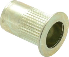 RivetKing - #10-24, 0.02 to 0.13" Grip, Steel Standard Rivet Nut - Zinc Yellow Dichromate Finish, Countersunk Head - Exact Tool & Supply