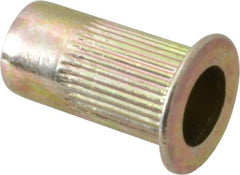 RivetKing - #10-32, 0.13 to 0.225" Grip, Steel Standard Rivet Nut - Zinc Yellow Dichromate Finish, Countersunk Head - Exact Tool & Supply
