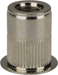 RivetKing - 5/16-18, 0.027 to 0.15" Grip, Steel Standard Rivet Nut - Zinc Yellow Dichromate Finish, Countersunk Head - Exact Tool & Supply