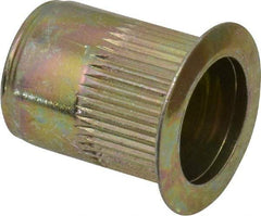 RivetKing - 3/8-16, 0.027 to 0.15" Grip, Steel Standard Rivet Nut - Zinc Yellow Dichromate Finish, Countersunk Head - Exact Tool & Supply