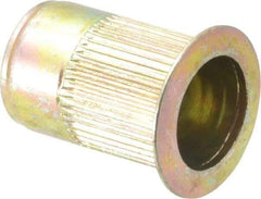 RivetKing - 3/8-16, 0.15 to 0.312" Grip, Steel Standard Rivet Nut - Zinc Yellow Dichromate Finish, Countersunk Head - Exact Tool & Supply