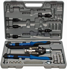 RivetKing - 1/8 to 1/4" Blind Rivet/Rivet Nut Tool Kit - Includes 5/32, 3/16, 1/4, #10-32, 1/4-20, 3/8-16, 5/16-18, Nose Pieces for Blind Rivets, Mandrels - Exact Tool & Supply