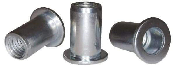 RivetKing - 5/16-18, 0.03 to 0.125" Grip, Steel Standard Rivet Nut - Zinc Plated, Drill Size Letter Z, Round Head - Exact Tool & Supply