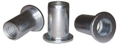 RivetKing - 5/16-18, 0.03 to 0.125" Grip, Steel Standard Rivet Nut - Zinc Plated, Drill Size Letter Z, Round Head - Exact Tool & Supply