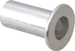 RivetKing - #10-32, 0.01 to 0.08" Grip, 1/4" Drill, Aluminum Standard Rivet Nut - Uncoated, Round Head - Exact Tool & Supply
