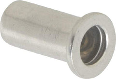 RivetKing - 1/4-20, 0.08 to 0.14" Grip, Aluminum Standard Rivet Nut - Uncoated, Drill Size Letter Q, Round Head - Exact Tool & Supply