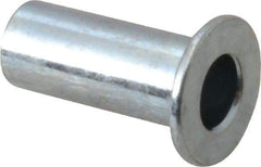 RivetKing - #10-32, 0.08 to 0.13" Grip, 1/4" Drill, Steel Standard Rivet Nut - Zinc Plated, Round Head - Exact Tool & Supply
