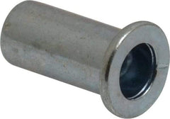 RivetKing - 1/4-20, 0.08 to 0.14" Grip, Steel Standard Rivet Nut - Zinc Plated, Drill Size Letter Q, Round Head - Exact Tool & Supply