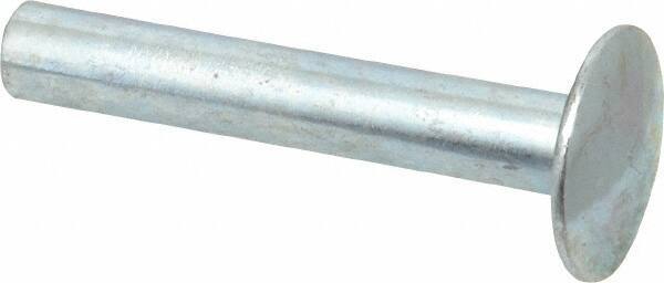 RivetKing - Size 8-30 Dome Head Steel Flush on Both Sides Blind Rivet - Steel Mandrel, 1-5/8" to 1-7/8" Grip, 5/8" Head Diam, 0.255" Min Hole Diam, 1.57" Length Under Head, 1/4" Body Diam - Exact Tool & Supply