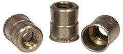 RivetKing - M3x0.50 Metric Coarse, Uncoated, Aluminum Knurled Rivet Nut Inserts - 0.02" to 0.13" Grip, 3/16" Drill Size - Exact Tool & Supply
