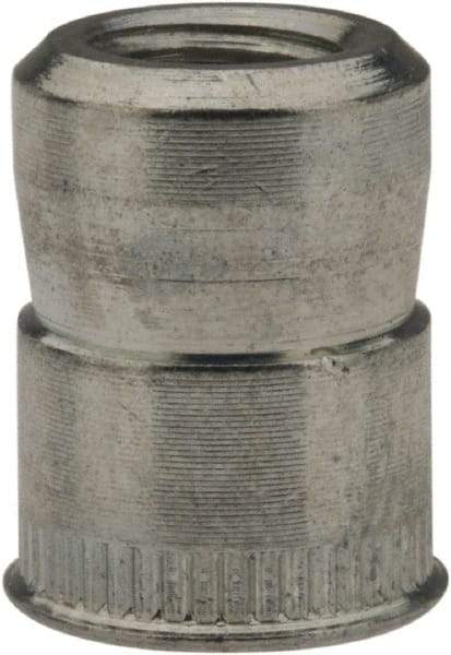 RivetKing - M6x1.00 Metric Coarse, Zinc-Plated, Steel Knurled Rivet Nut Inserts - 0.02" to 0.13" Grip, 3/8" Drill Size - Exact Tool & Supply