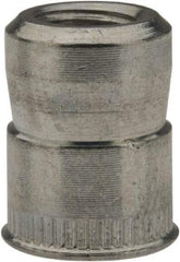 RivetKing - M6x1.00 Metric Coarse, Zinc-Plated, Steel Knurled Rivet Nut Inserts - 0.02" to 0.13" Grip, 3/8" Drill Size - Exact Tool & Supply