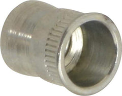 RivetKing - #10-32 UNC, Zinc-Plated, Steel Knurled Rivet Nut Inserts - 0.297" to 0.302" Grip, 9/32" Drill Size - Exact Tool & Supply