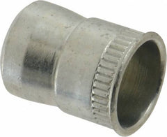 RivetKing - 1/4-20 UNC, Zinc-Plated, Steel Knurled Rivet Nut Inserts - 0.391" to 0.396" Grip, 3/8" Drill Size - Exact Tool & Supply