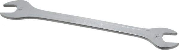 Facom - 18mm x 19mm Standard Extra Thin Open End Wrench - 9-51/64" OAL, Double End, Satin Finish, 15° Head Angle - Exact Tool & Supply